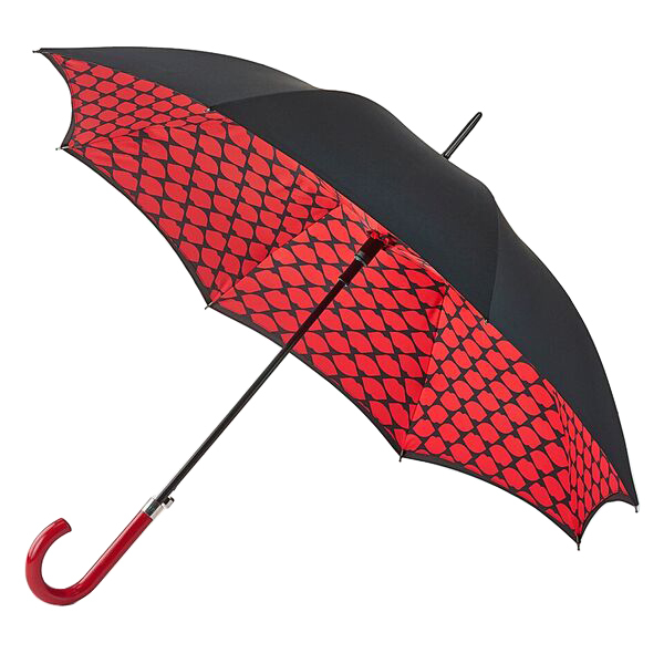 Fulton Dámský holový deštník Bloomsbury 2 Lips Grid L723