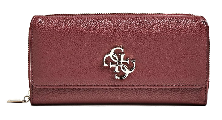Guess Dámská peněženka Kelsey Slg Lrg Clutch Orgnzr Merlot-Mer Guess