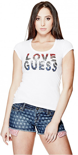 Guess Dámské triko Kaida Sequin Tee M