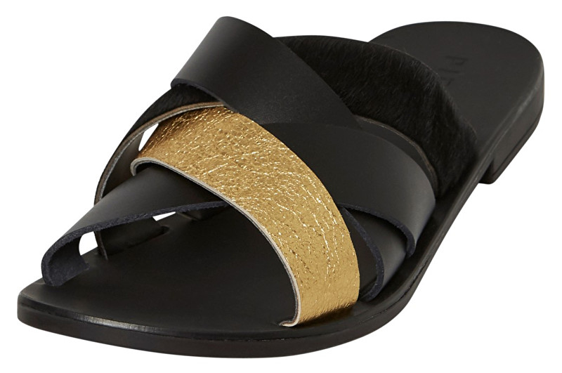 Pieces Dámské pantofle Cari Leather Sandal Black 41