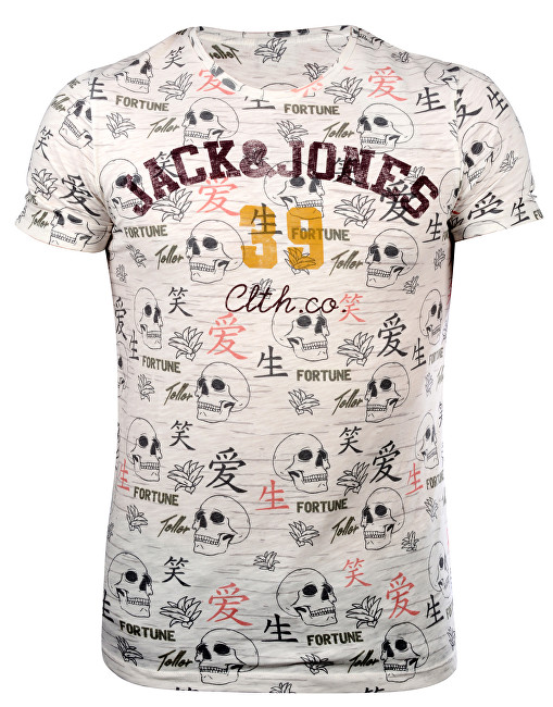 Jack&Jones Pánské tričko Jorlongo Tee Ss Crew Neck Cloud Dancer M