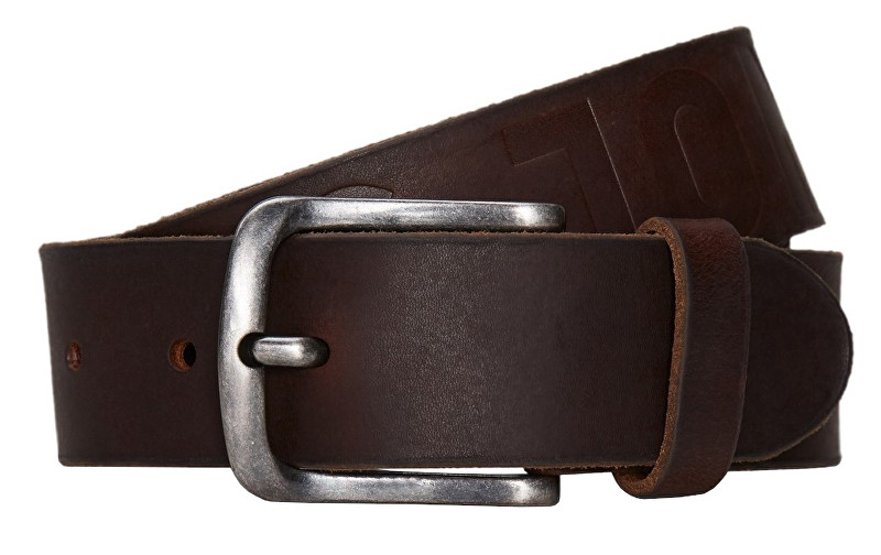 Jack&Jones Pánský opasek Larry Leather Belt Noos Black Coffee 85 cm