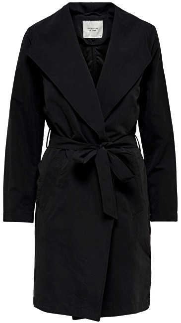 Jacqueline de Yong Dámský kabát Ida Drapy Jacket Otw Glo Black S