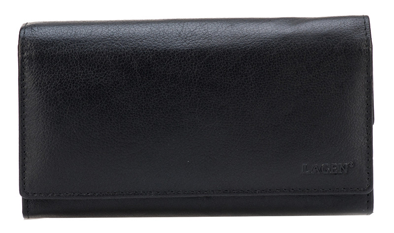 Lagen Dámská černá kožená peněženka Black V-62