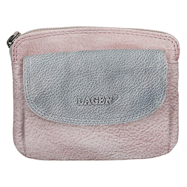 Lagen Dámská kožená peněženka 786-382 Plum/Silver