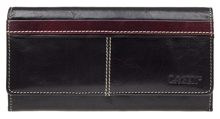 Lagen Dámská kožená peněženka 9770 Black + Red