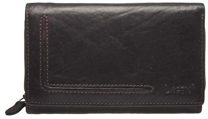 Lagen Dámská kožená peněženka HT-32/T Dark Brown