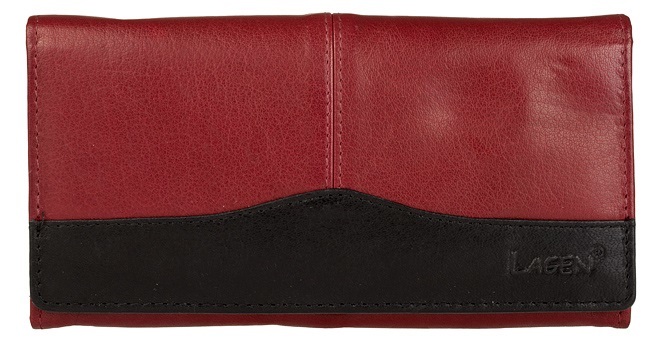 Lagen Dámská kožená peněženka Red/Black PWL-367