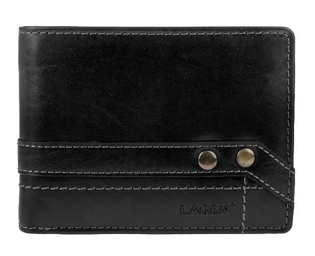 Lagen Kožená černá pánská peněženka 5103 W/T Black