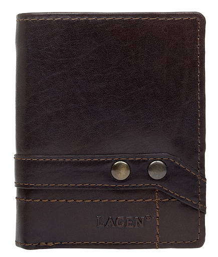Lagen Kožená hnědá peněženka 558 NC/T Dark Brown