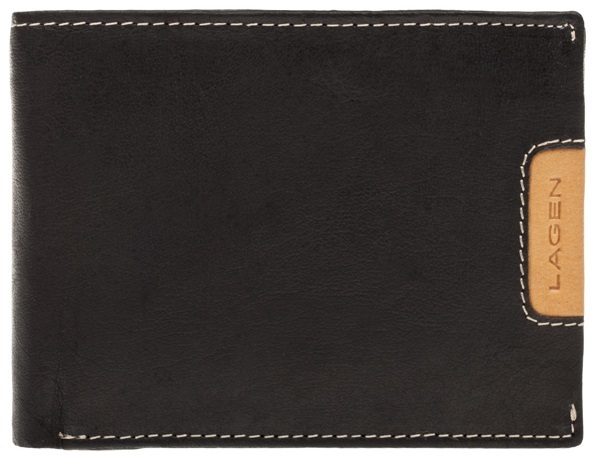 Lagen Pánská kožená peněženka 615195 Black/Tan