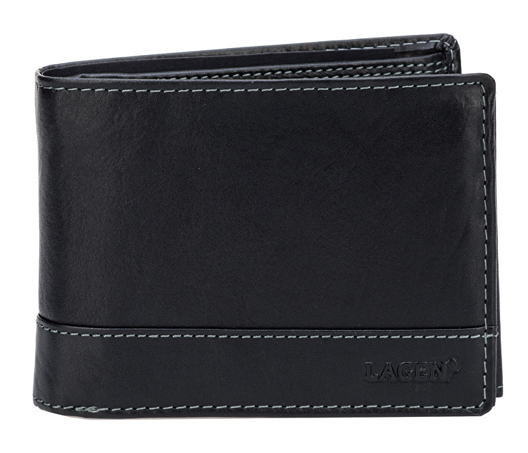 Lagen Pánská černá kožená peněženka Black V-76/T