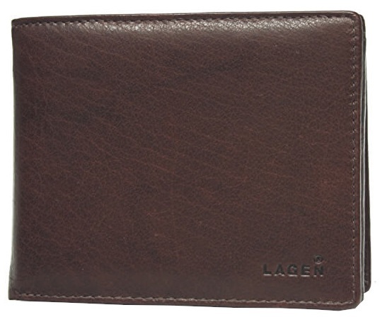 Lagen Pánská hnědá kožená peněženka Brown V-3