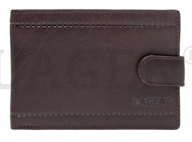 Lagen Pánská kožená peněženka LV-8004 D.BRN