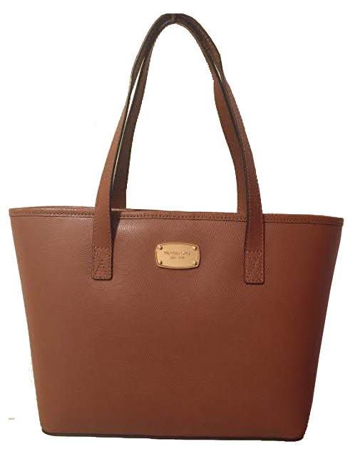 Michael Kors Elegantní kožená business kabelka Jet Set Saffiano Leather Tote Brown