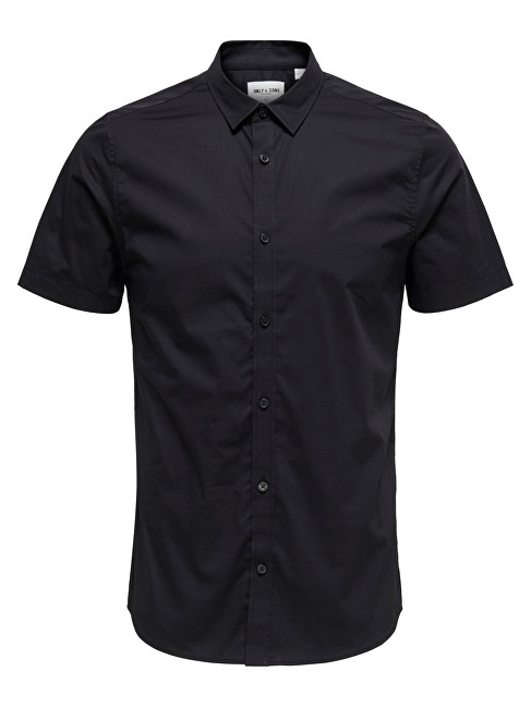 ONLY&SONS Pánská košile Alfredo SS Shirt Noos Black XL