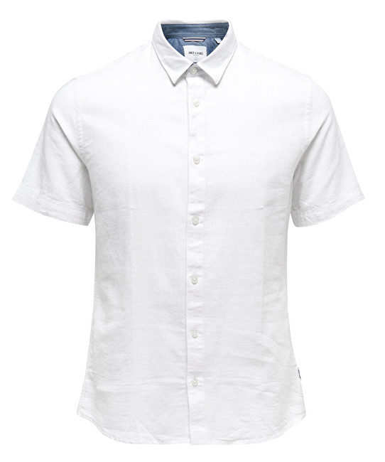 ONLY&SONS Pánská košile Caiden SS Linen Shirt Re White S