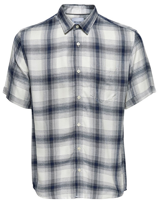 ONLY&SONS Pánská košile Samy Ss Reg Viscose Check Shirt Majolica Blue XL