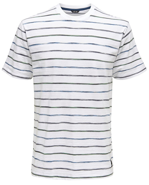 ONLY&SONS Pánské triko Leonard Stripe Ss Tee White XL