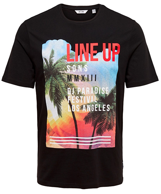 ONLY&SONS Pánské triko Pacifica Ss Fitted Tee Camp Black M