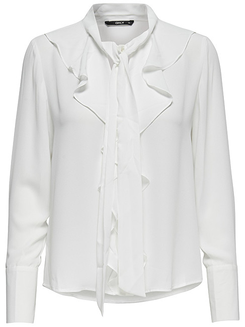 ONLY Dámská košile New Intu Ls Frill Shirt Wbn White 40