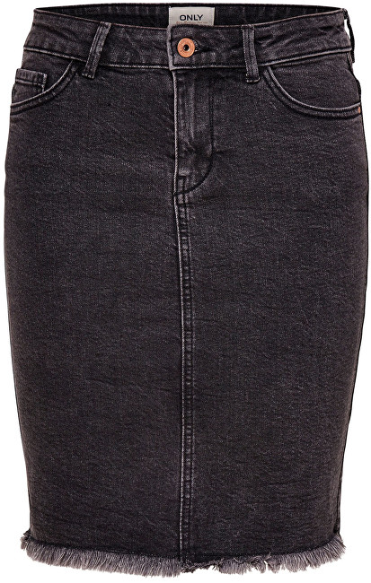 ONLY Dámská sukně Lelila Reg Rawedge Dnm Skirt 09Noos Medium Grey Denim 40