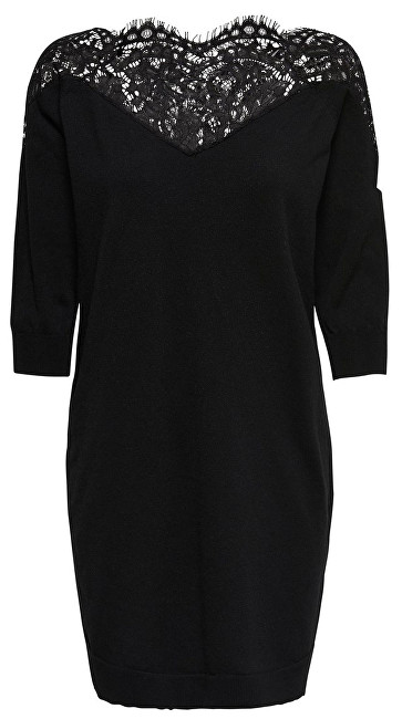 ONLY Dámské šaty Ally 3/4 Spring Dress Knt Black Dtm Lace XS