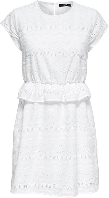 ONLY Dámské šaty Silvija Capsleeve Anglais Dress Wvn Bright White 34