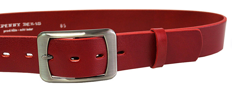 Penny Belts Dámský kožený opasek 16293 Červený 85 cm