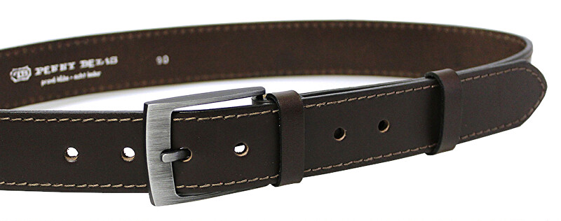 Penny Belts Pánský kožený opasek 35-1-40 Tmavě hnědý 105 cm