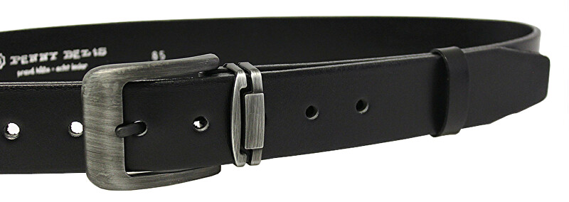 Penny Belts Pánský kožený opasek 507-60 Černý 90 cm