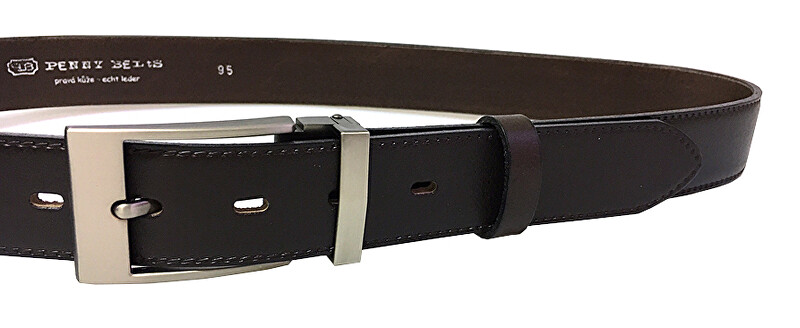 Penny Belts Pánský kožený společenský opasek 35-020-19-40 Tmavě Hnědý 100 cm