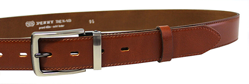 Penny Belts Pánský kožený společenský opasek 35-020-2-43 Hnědý 90 cm
