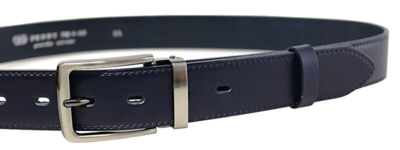 Penny Belts Pánský kožený společenský opasek 35-020-2-56 Modrý 90 cm