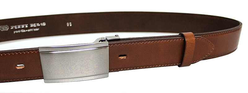 Penny Belts Pánský kožený společenský opasek 35-020-4PS-48 Hnědý 100 cm