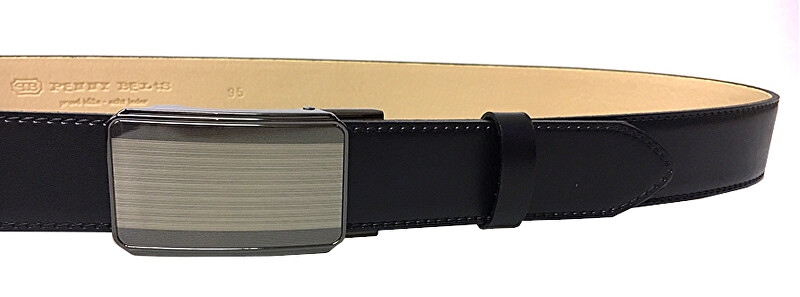Penny Belts Pánský kožený společenský opasek 35-020-A11 Černý 105 cm