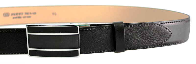 Penny Belts Pánský kožený společenský opasek 35-020-A6 Černý 95 cm