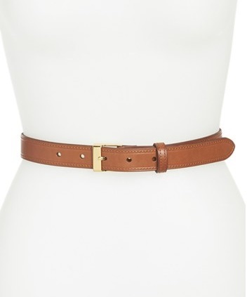 Ralph Lauren Dámský kožený opasek Vachetta Leather Belt Brown