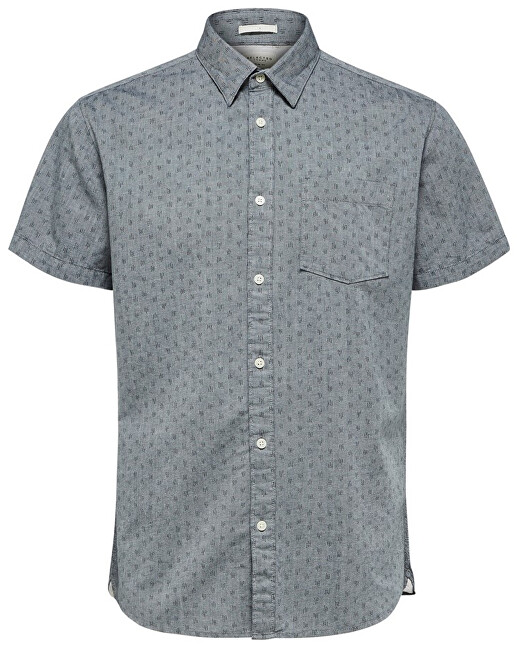 SELECTED HOMME Pánská košile Slimmatthew Shirt Ss Aop W Smoked Pearl S