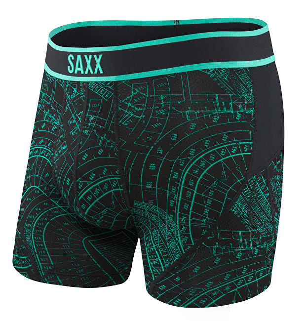 SAXX Pánské boxerky Kinetic Boxer Grid Iron L