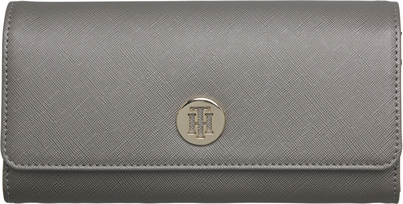 Tommy Hilfiger Dámská peněženka Honey Lrg Flap Wallet Met Grey Metallic Tommy Hilfiger