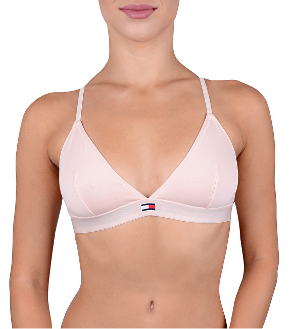 Tommy Hilfiger Dámská podprsenka Flag Core Ctn Triangle Bra Pale Plush UW0UW01203-612 L