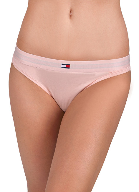 Tommy Hilfiger Dámské kalhotky Flag Core Ctn Thong Pale Blush UW0UW01051-612 M