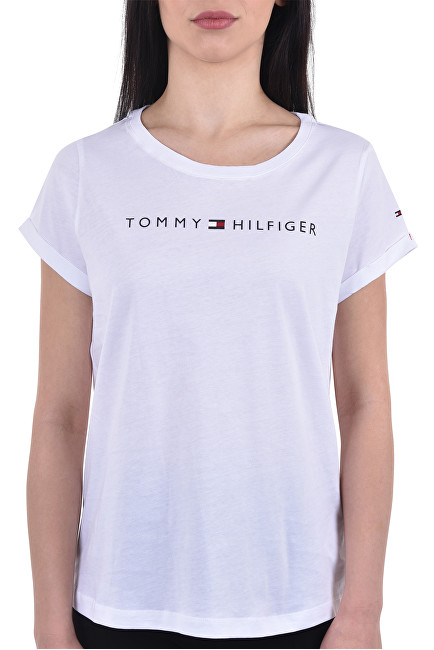 Tommy Hilfiger Dámské triko Tommy Original Rn Tee Ss Logo UW0UW01618-100 White L
