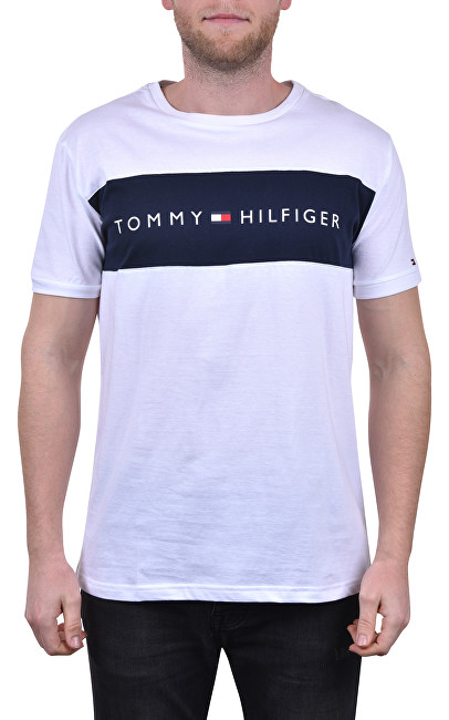 Tommy Hilfiger Pánské triko Tommy Original Cn Ss Tee Logo Flag UM0UM01170-100 White XL