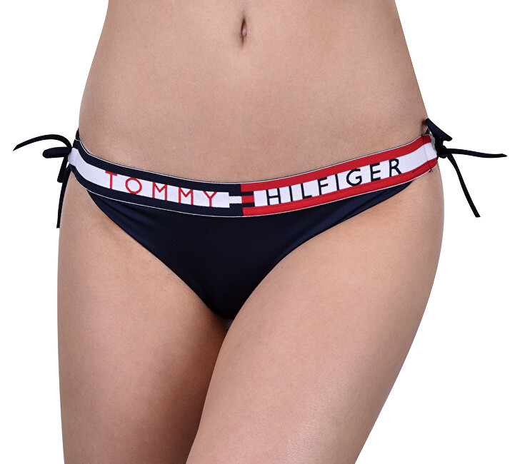 Tommy Hilfiger Plavkové kalhotky Cheeky String Side Tie Bikini Navy Blazer UW0UW01489-416 S