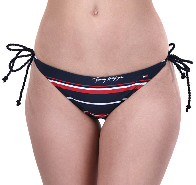 Tommy Hilfiger Plavkové kalhotky String Side Tie Bikini Hrtg Logo Str Navy Blazer UW0UW01493-411 S