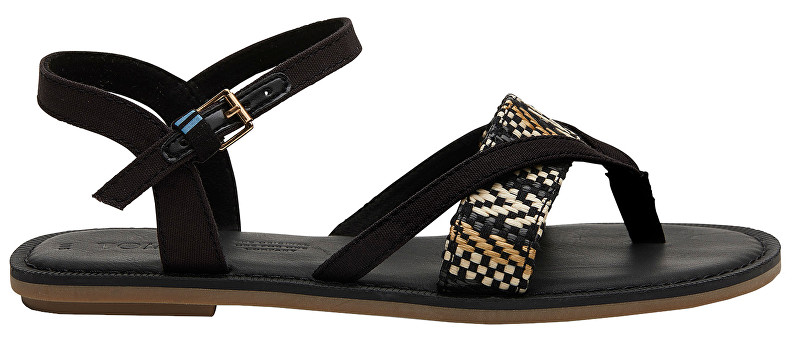 TOMS Dámské sandále Black Canvas/Geometric Woven Lexie 36