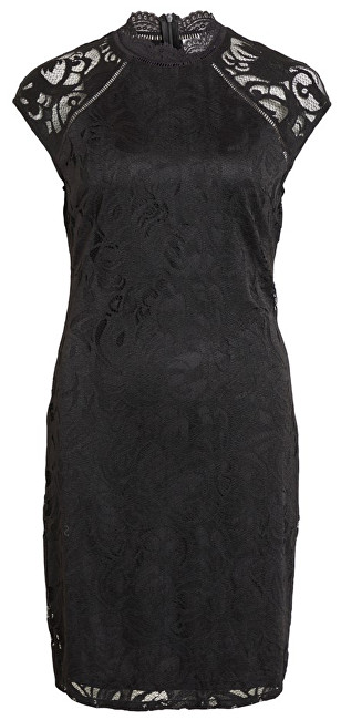 Vila Dámské šaty Stasia Capsleeve Lace Dress-Ev Black XL