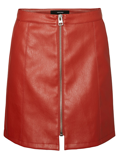 Vero Moda Dámská sukně Jana Connery Short Faux Leather Skirt Ketchup S